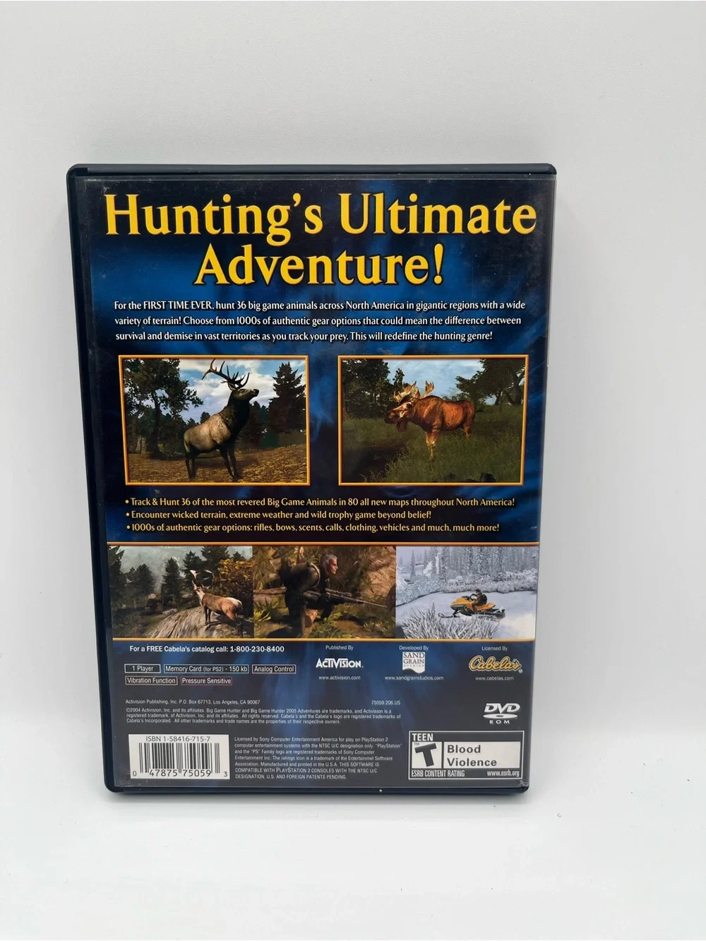 Play Station 2 Cabela’s Big Game Hunter 2005 Game